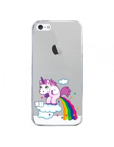 Coque iPhone 5/5S et SE Licorne Caca Arc en Ciel Transparente - Nico