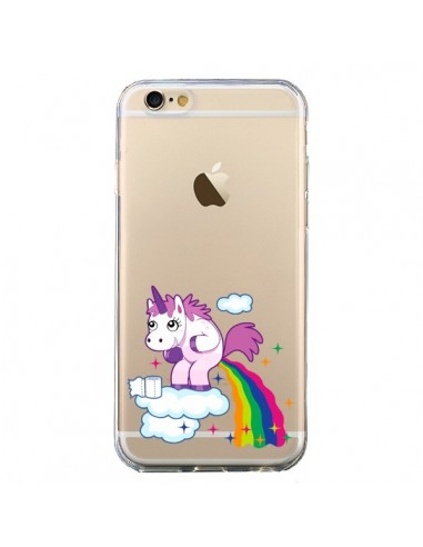 Coque iPhone 6 et 6S Licorne Caca Arc en Ciel Transparente - Nico