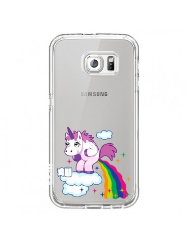 Coque Licorne Caca Arc en Ciel Transparente pour Samsung Galaxy S6 - Nico