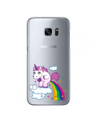 Coque Licorne Caca Arc en Ciel Transparente pour Samsung Galaxy S7 - Nico