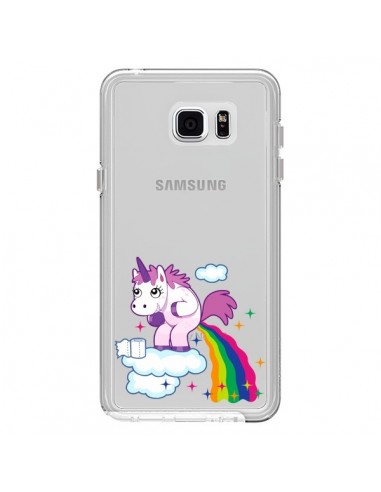 Coque Licorne Caca Arc en Ciel Transparente pour Samsung Galaxy Note 5 - Nico