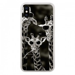 Coque iPhone X et XS Girafe Swag Lunettes Familiy Giraffe...