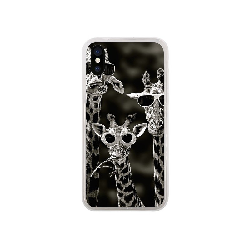 Coque iPhone X et XS Girafe Swag Lunettes Familiy Giraffe - Asano Yamazaki