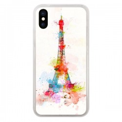 Coque iPhone X et XS Paris Tour Eiffel Muticolore - Asano...