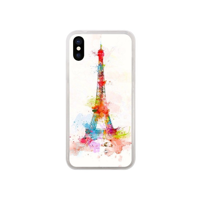 Coque iPhone X et XS Paris Tour Eiffel Muticolore - Asano Yamazaki