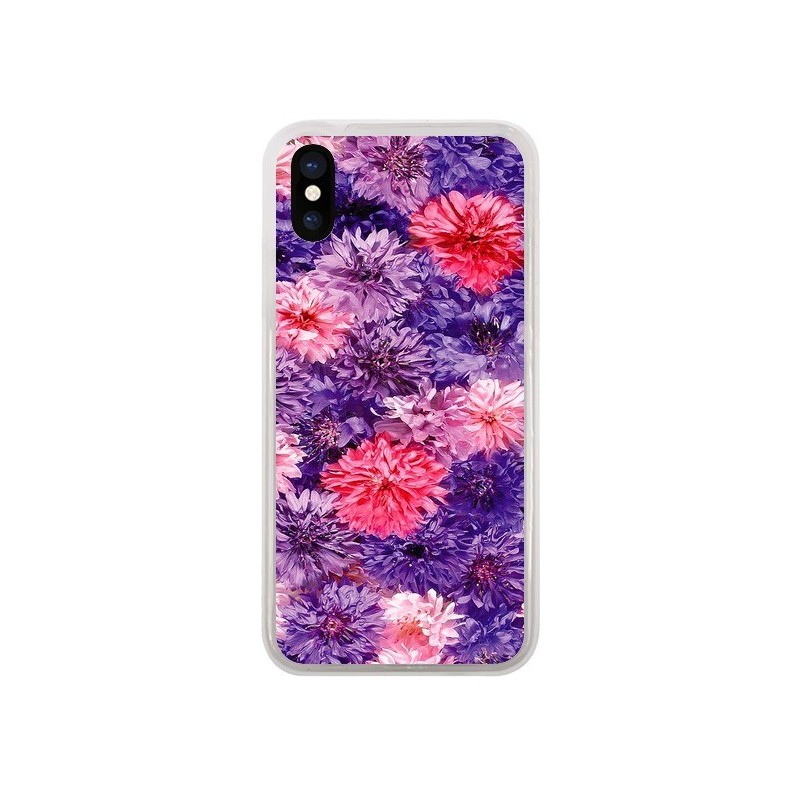 Coque iPhone X et XS Fleurs Violettes Flower Storm - Asano Yamazaki