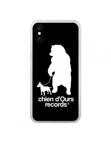 Coque iPhone X et XS Chien d'Ours Records Musique - Bertrand Carriere