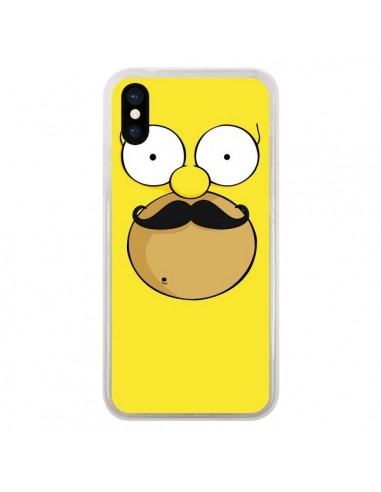 Coque iPhone X et XS Homer Movember Moustache Simpsons - Bertrand Carriere