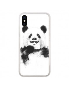 Coque iPhone X et XS Funny Panda Moustache Movember -...