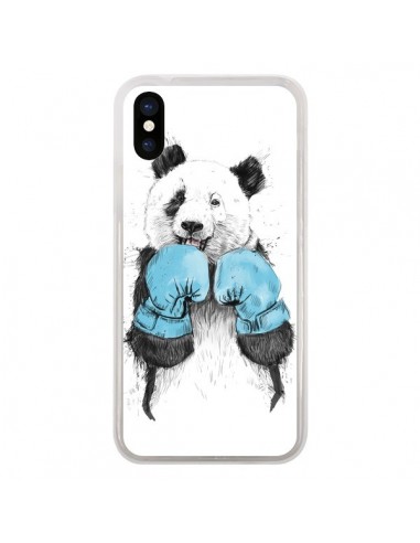 Coque iPhone X et XS Winner Panda Boxeur - Balazs Solti