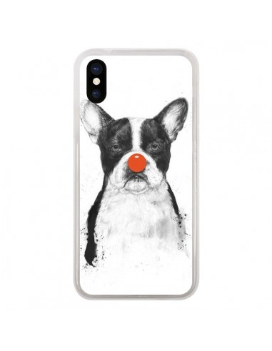 Coque iPhone X et XS Clown Bulldog Chien Dog - Balazs Solti