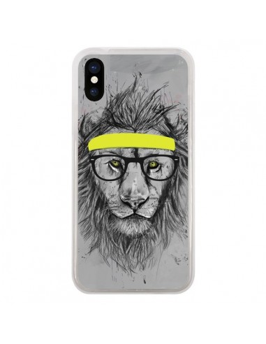 Coque iPhone X et XS Hipster Lion - Balazs Solti