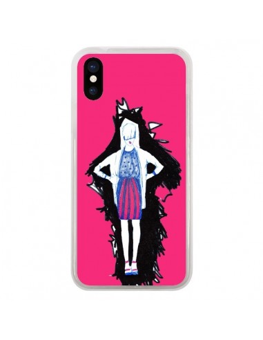 Coque iPhone X et XS Lola Femme Fashion Mode Rose - Cécile