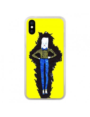 Coque iPhone X et XS Julie Femme Fashion Mode Jaune - Cécile