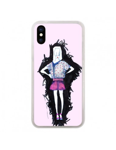 Coque iPhone X et XS Valentine Femme Fashion Mode Rose Clair - Cécile