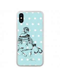 Coque iPhone X et XS Croquis Pois Femme Fashion Mode -...