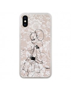Coque iPhone X et XS Croquis Dentelle Femme Fashion Mode...