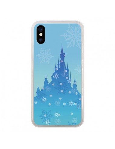 Coque iPhone X et XS Château La Reine des Neiges Flocon Neige - Enilec