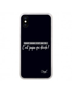 Coque iPhone X et XS C'est Papa qui Décide Noir - Chapo