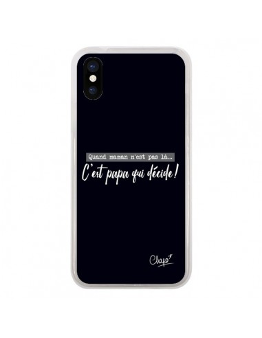 Coque iPhone X et XS C'est Papa qui Décide Noir - Chapo