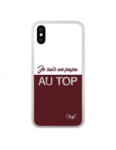 Coque iPhone X et XS Je suis un Papa au Top Rouge...