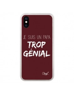 Coque iPhone X et XS Je suis un Papa trop Génial Rouge...