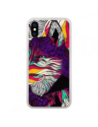 Coque iPhone X et XS Color Husky Chien Loup - Danny Ivan