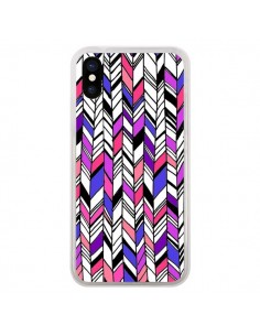 Coque iPhone X et XS Graphic Azteque Rose Violet -  Léa...