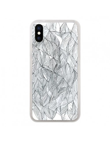 Coque iPhone X et XS Courbes Meandre Blanc Noir -  Léa Clément
