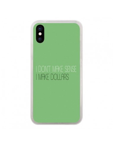 Coque iPhone X et XS I don't make sense, I make Dollars, vert - Shop Gasoline