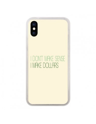 Coque iPhone X et XS I don't make sense, I make Dollars, beige - Shop Gasoline