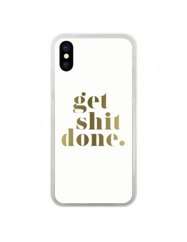 Coque iPhone X et XS Get Shit Done Doré - Shop Gasoline