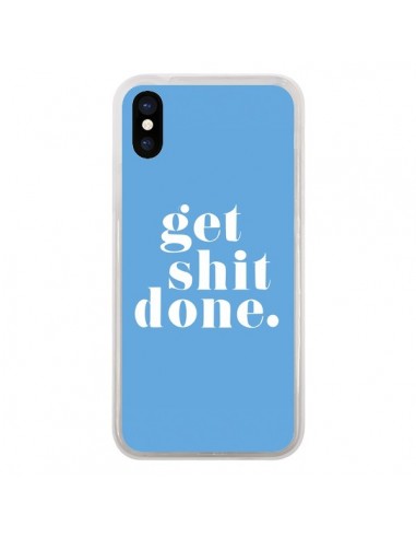 Coque iPhone X et XS Get Shit Done Bleu - Shop Gasoline