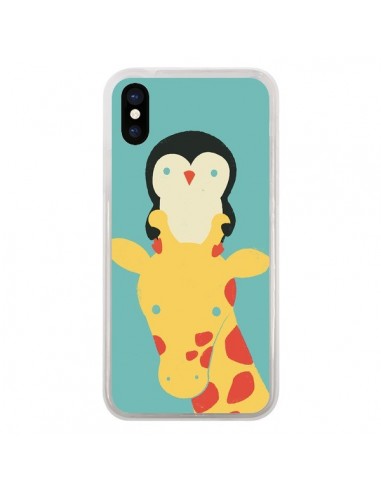 Coque iPhone X et XS Girafe Pingouin Meilleure Vue Better View - Jay Fleck