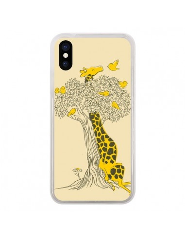 Coque iPhone X et XS Girafe Amis Oiseaux - Jay Fleck