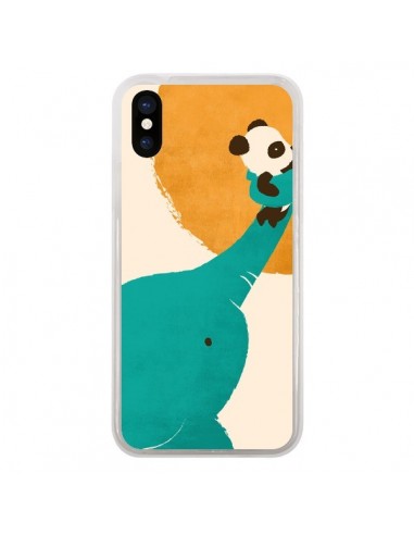 Coque iPhone X et XS Elephant Help Panda - Jay Fleck