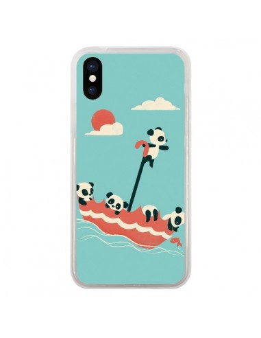 Coque iPhone X et XS Parapluie Flottant Panda - Jay Fleck
