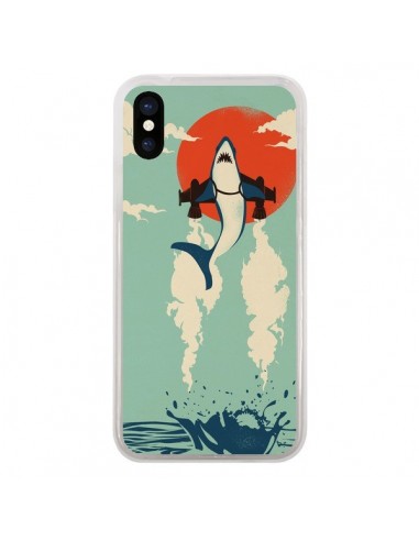 Coque iPhone X et XS Requin Avion Volant - Jay Fleck
