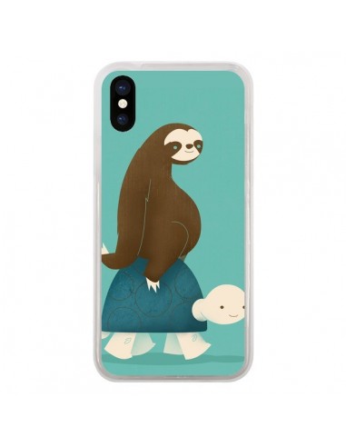 Coque iPhone X et XS Tortue Taxi Singe Slow Ride - Jay Fleck