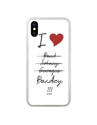 Coque iPhone X et XS I love Bradley Coeur Amour - Julien Martinez