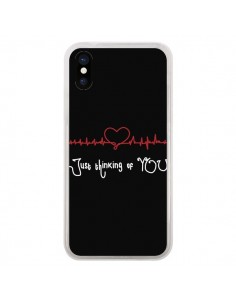 Coque iPhone X et XS Just Thinking of You Coeur Love...