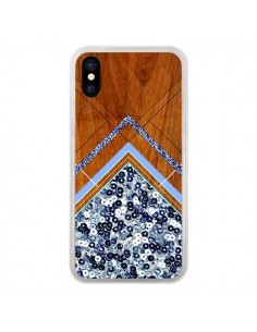 Coque iPhone X et XS Sequin Geometry Bois Azteque Aztec...