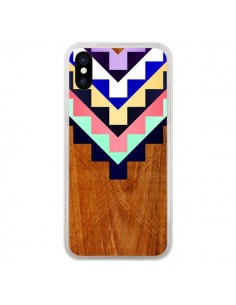Coque iPhone X et XS Wooden Tribal Bois Azteque Aztec...