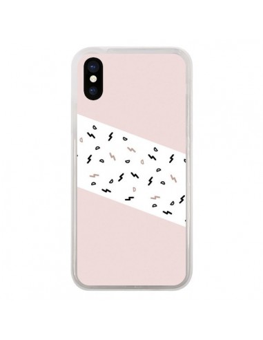 Coque iPhone X et XS Festive Pattern Rose - Koura-Rosy Kane