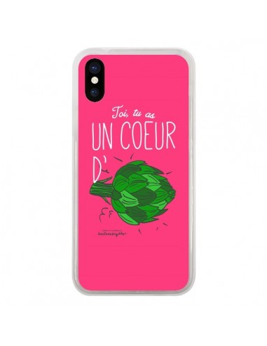 Coque iPhone X et XS Toi tu as un coeur d'artichaut - Leellouebrigitte