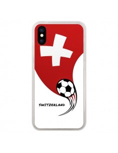 Coque iPhone X et XS Equipe Suisse Switzerland Football -...