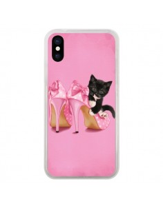 Coque iPhone X et XS Chaton Chat Noir Kitten Chaussure...