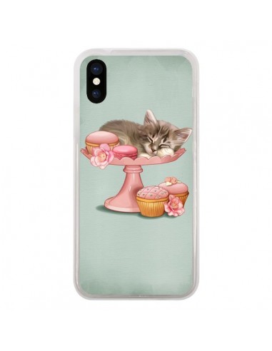 Coque iPhone X et XS Chaton Chat Kitten Cookies Cupcake - Maryline Cazenave