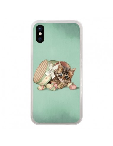 Coque iPhone X et XS Chaton Chat Kitten Boite Bonbon Candy - Maryline Cazenave