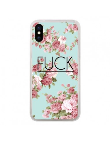 Coque iPhone X et XS Fuck Fleurs - Maryline Cazenave